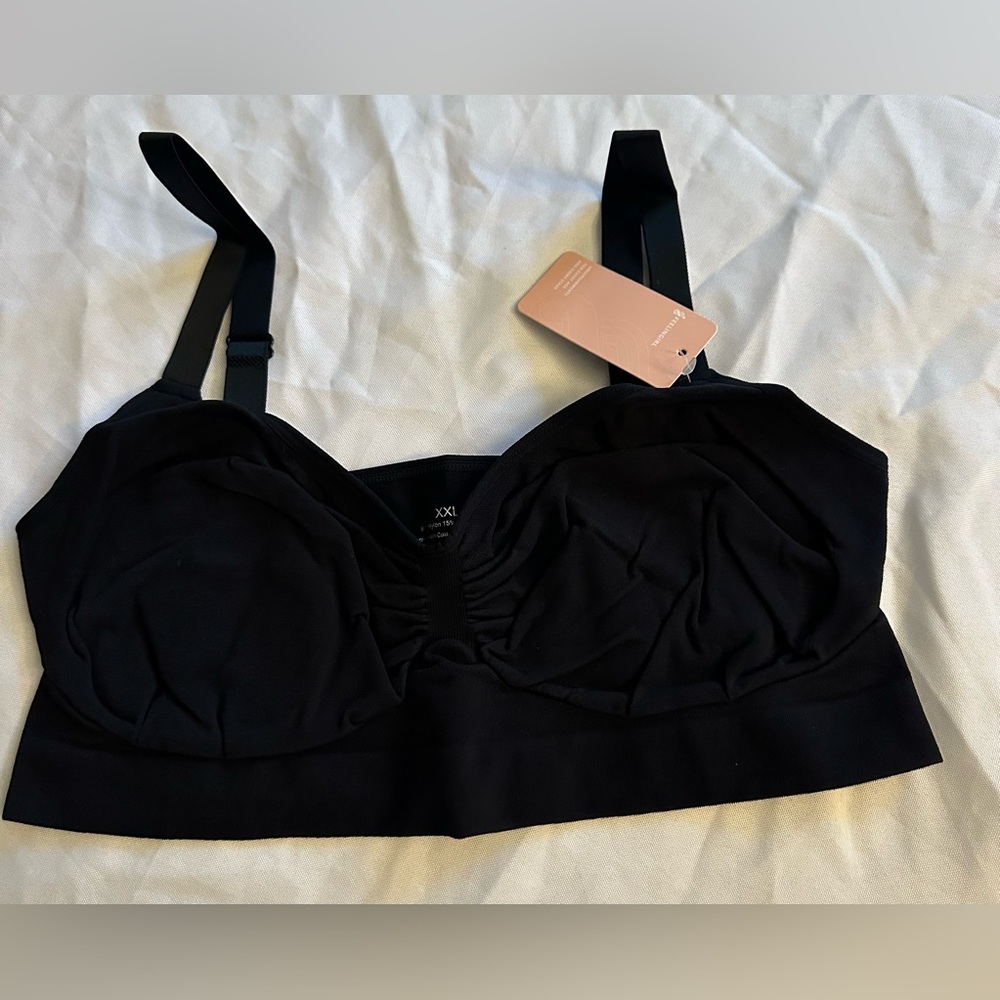 Feelingirl seamless wireless black bra size xxl  NWT